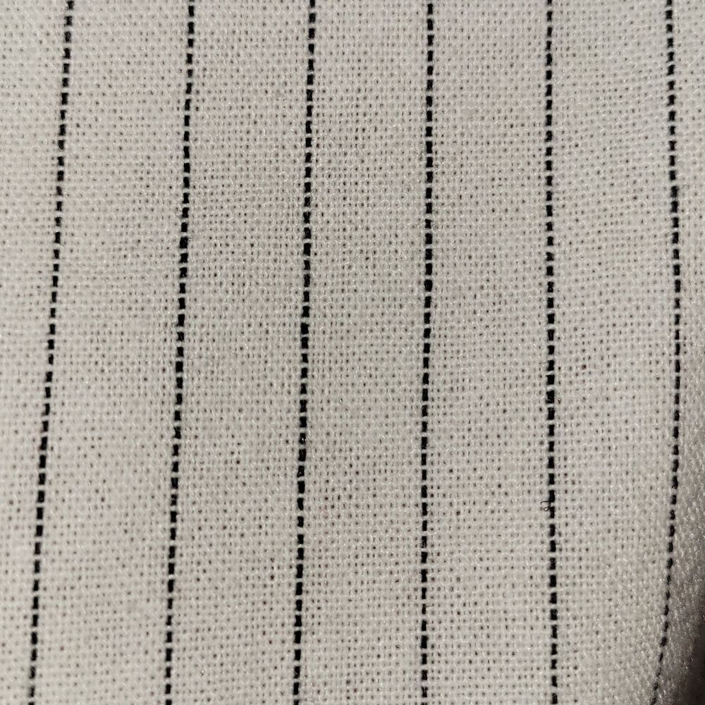 NWOT KITTENISH Short Sleeve Striped Cotton Hemp Tie Front Button Down Up Top L - Picture 5 of 14